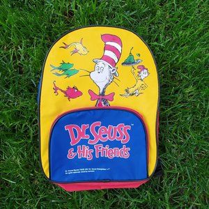 Dr Seuss & His Friends VTG Kids Toddler Mini Backpack Bag 1997 Cat In The Hat